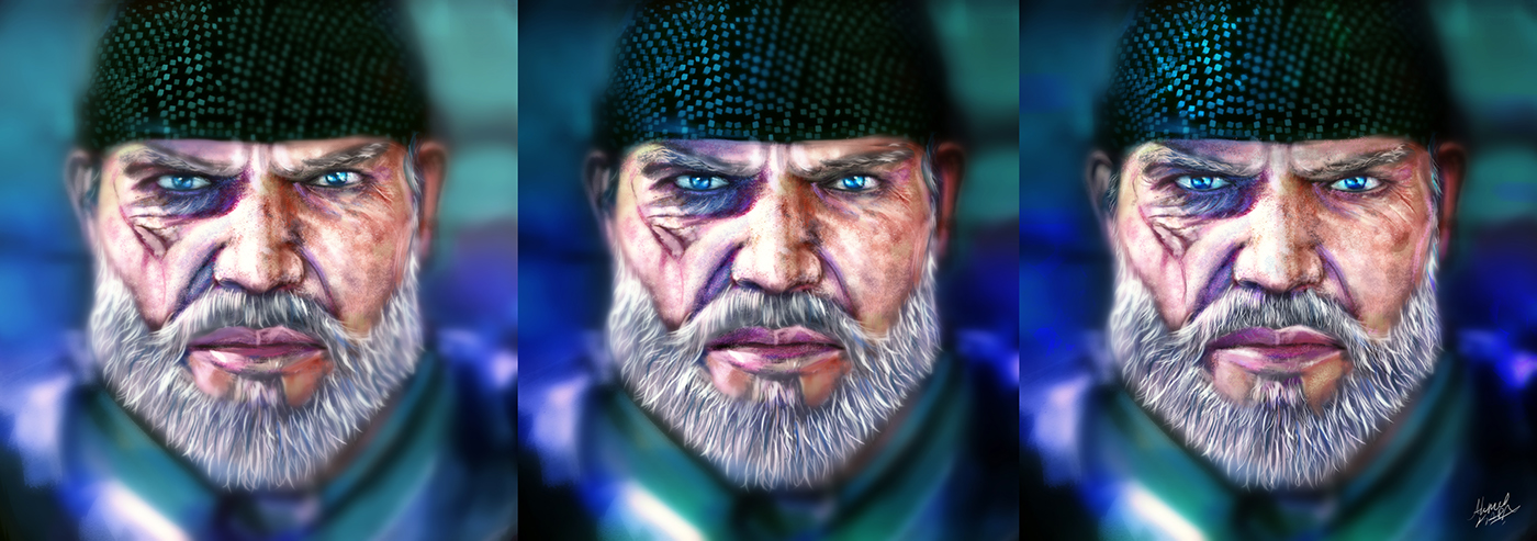 Gears of War Games fanart portrait face eyes light art digitalart painting  