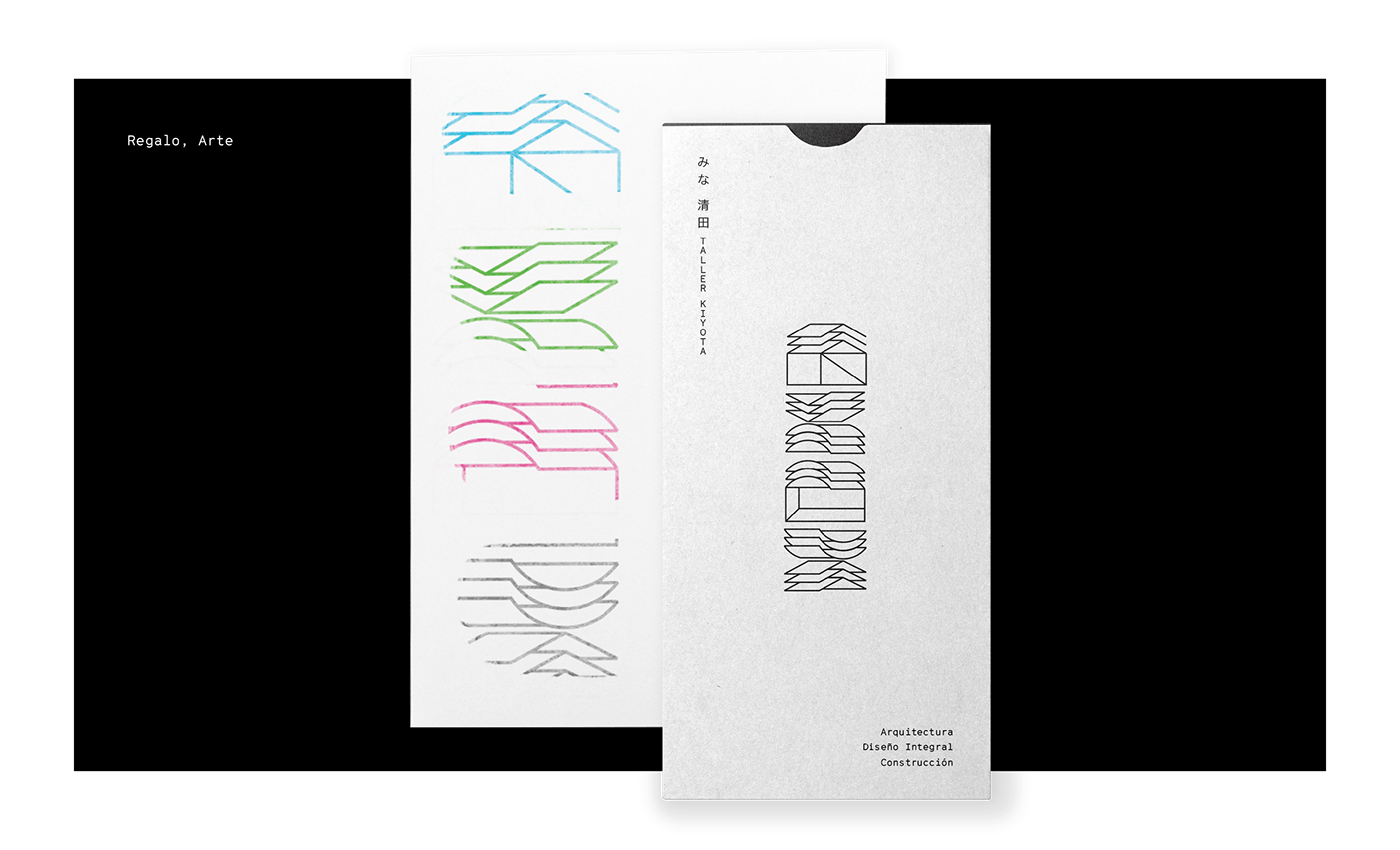 branding  logo mark Isometric japanese business card grid