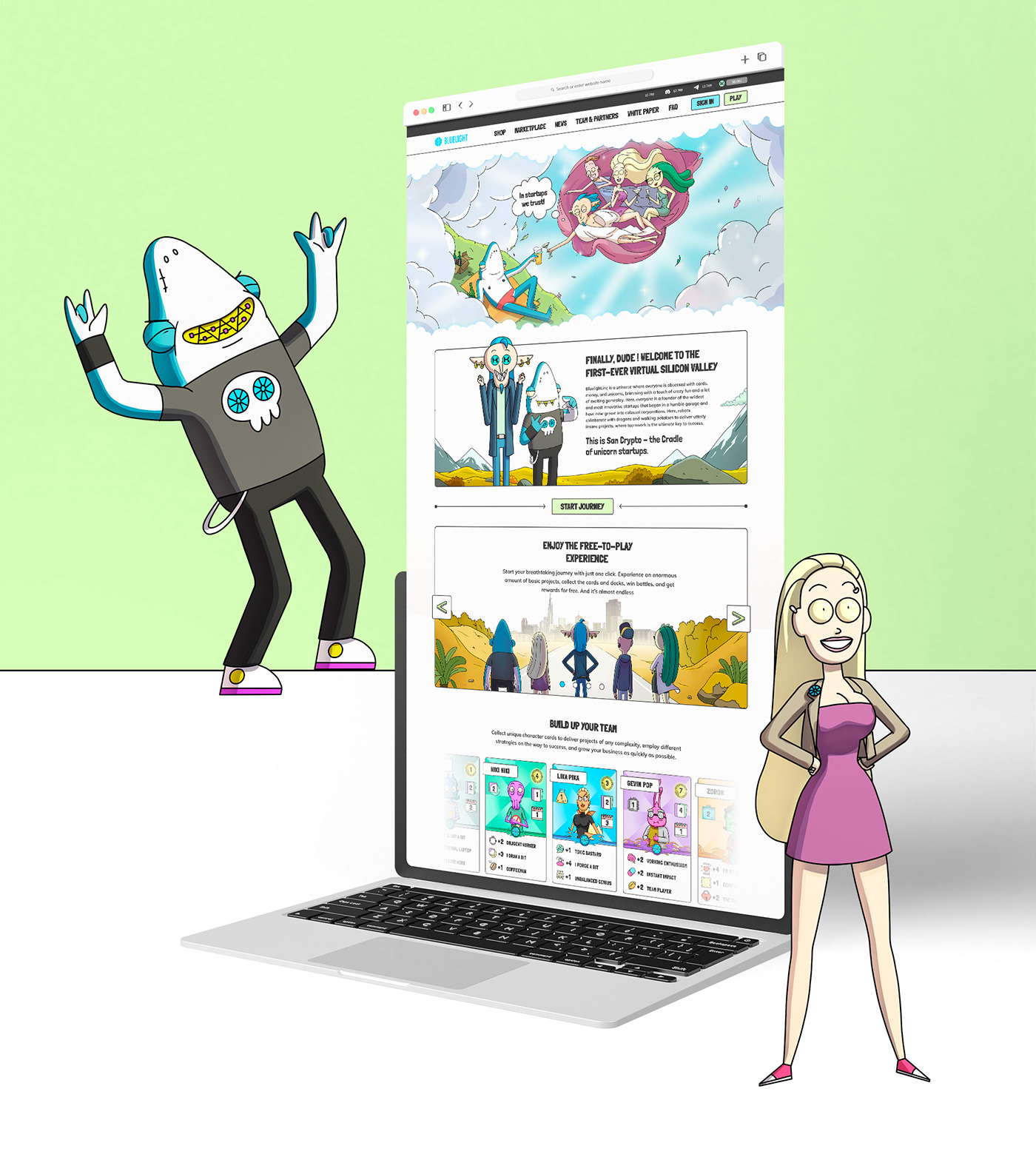 cartoon UI/UX Website Figma user interface landing page game web3 blockchain Web Design 