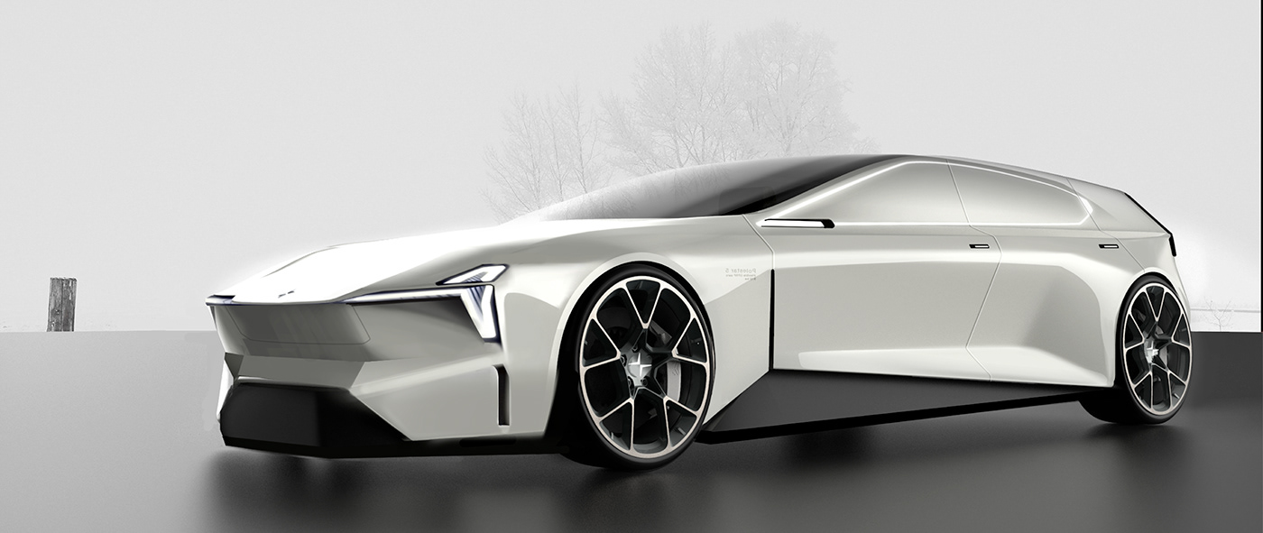 transportation Polestar Volvo design car wagon estate sketching rendering portfolio