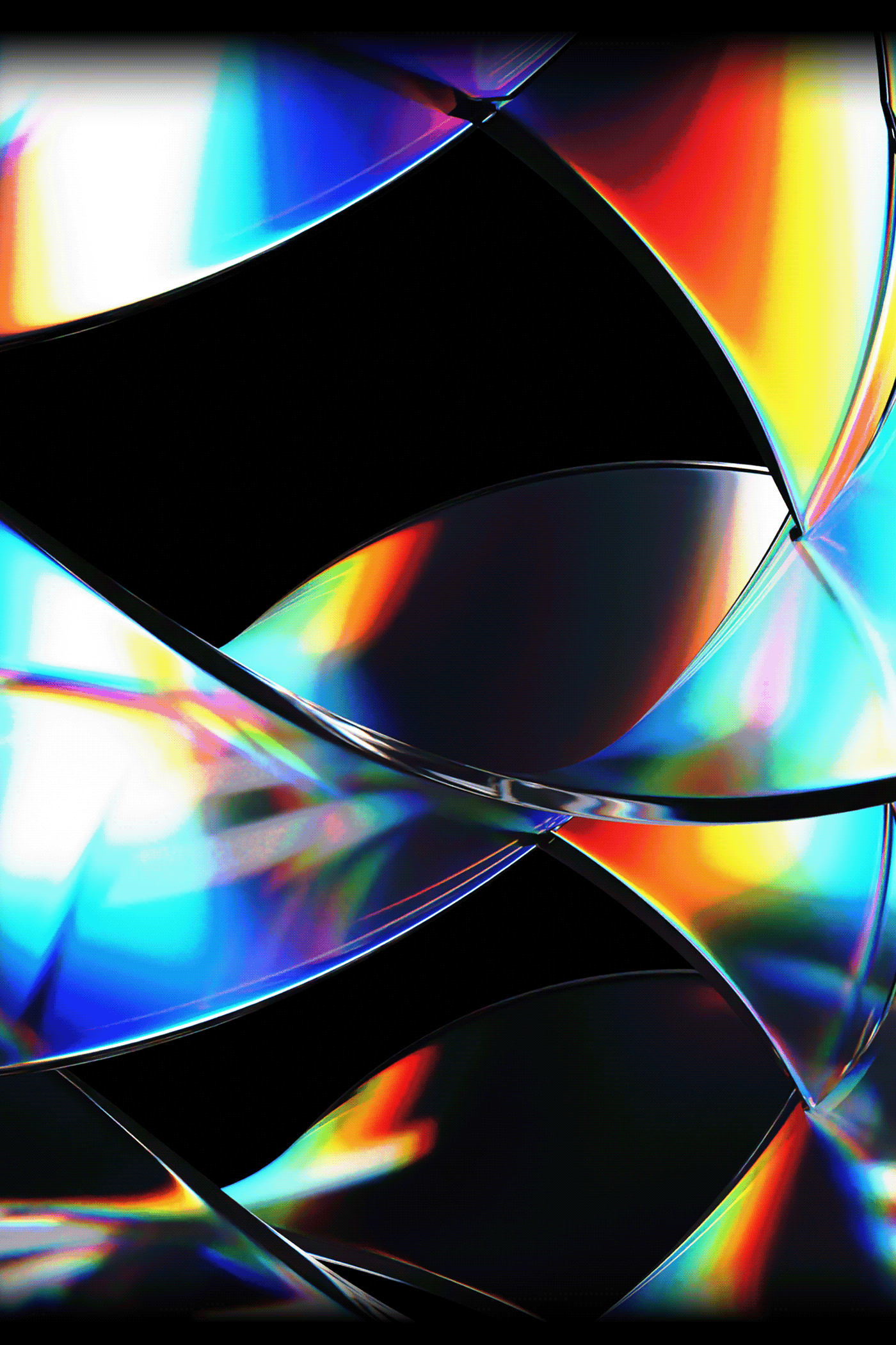 3D dispersion glass abstract Render light reflection color motion design design