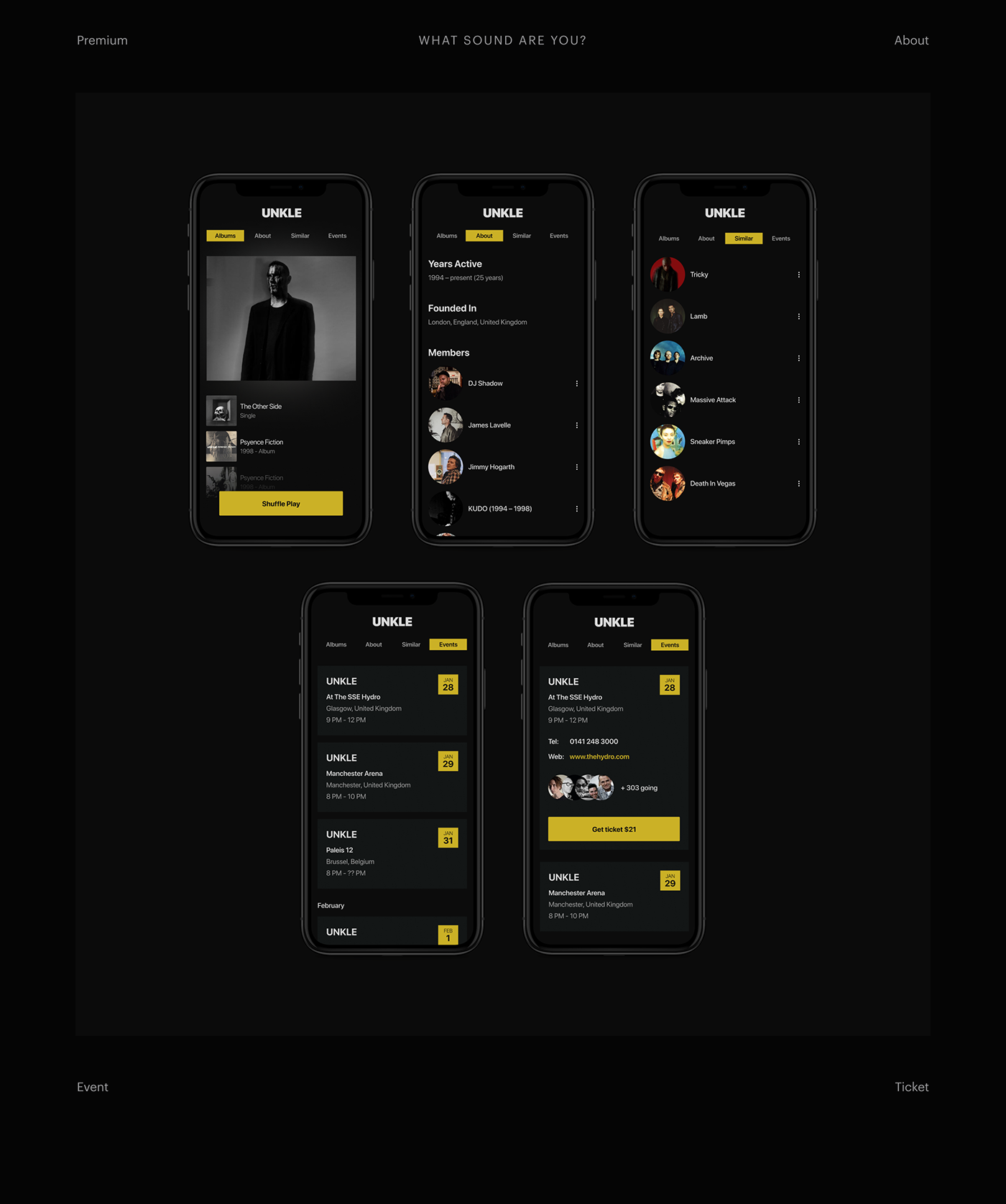user experiance [ux] user interface [ui] music app branding  player ticket song Album mobile identity