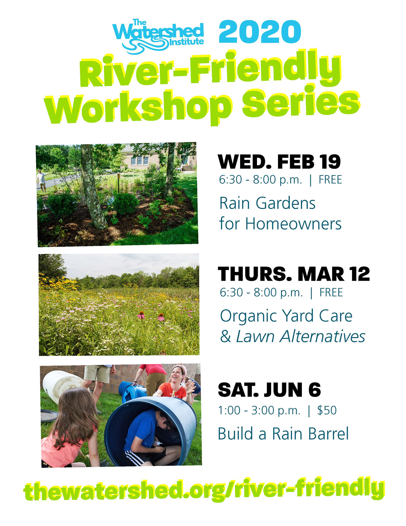 environment nonprofit watershed green Workshop flyer river friendly