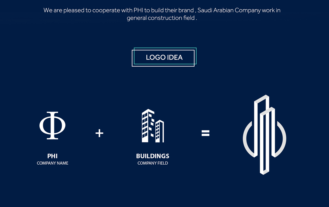 branding  building company corporateindentity Instraction logo Phi presentation saudiarabia