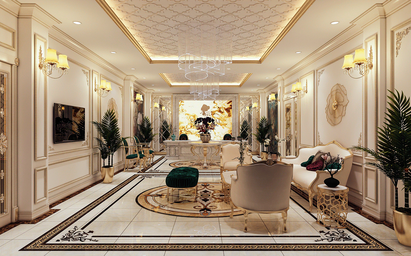 3ds max beauty corona interior design  Render salon Spa bathtub