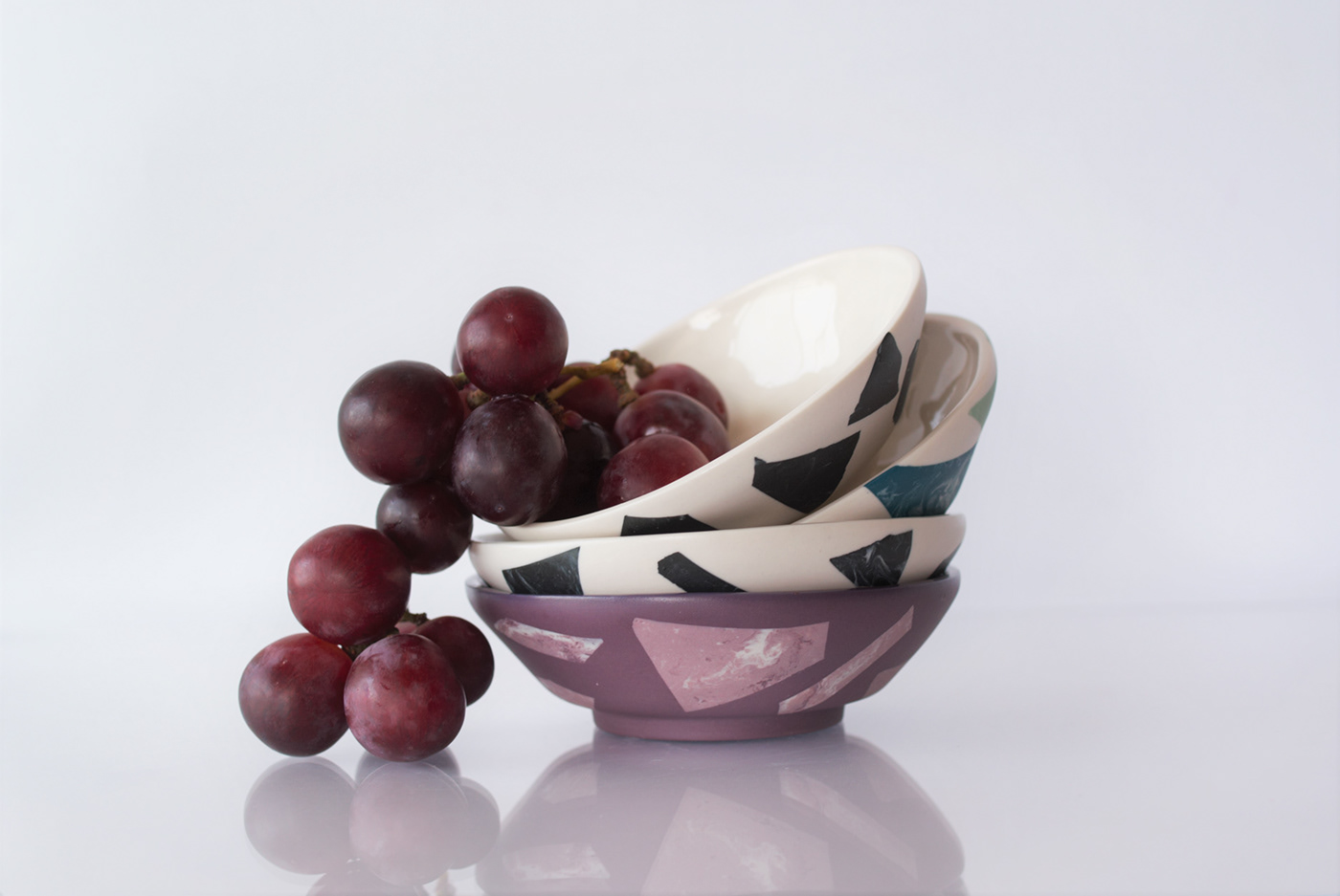 3dprint bowl ceramica ceramics  porcelain product design  Slipcasting tableware terrazo Terrazzo