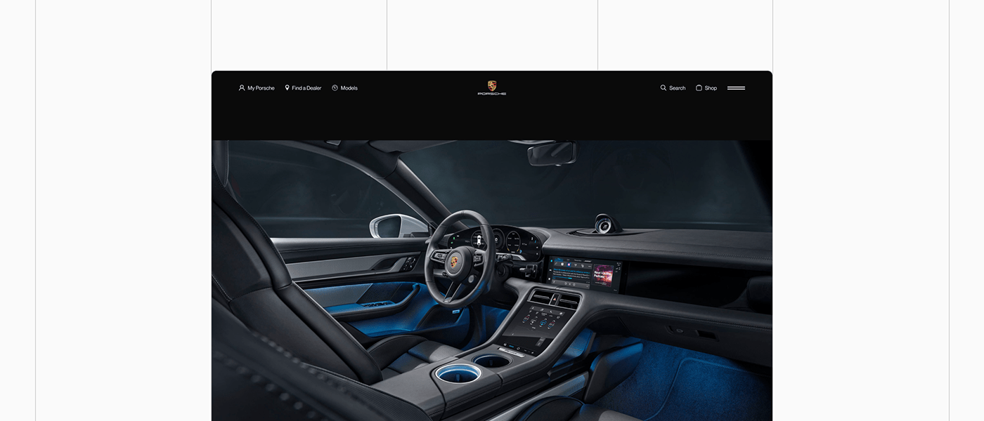 automobile concept interaction Interface mobile Porsche UI/UX user experience user interface Website