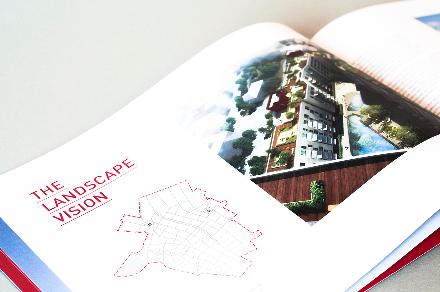 Interior planners brochure red infographic CGI building visualisation apartments design architect architects designers Booklet architectural