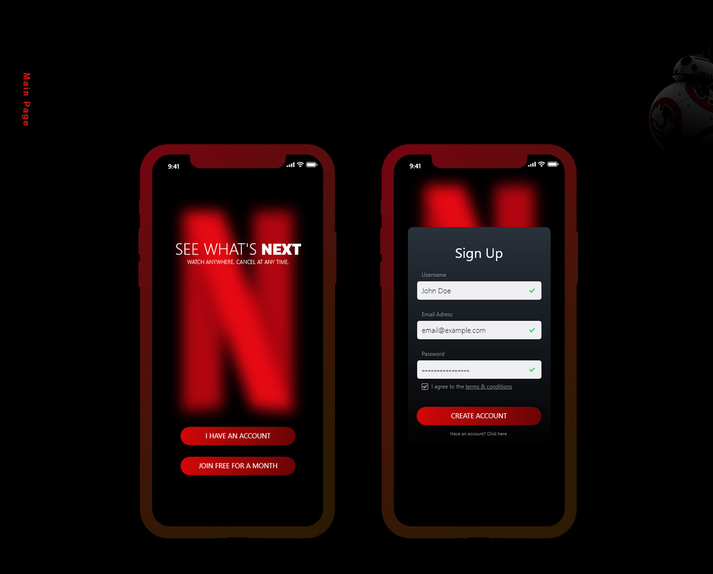 Netflix redesign iosapp uxdesign Appdesign mobileapp iterativedesign red Dark Design