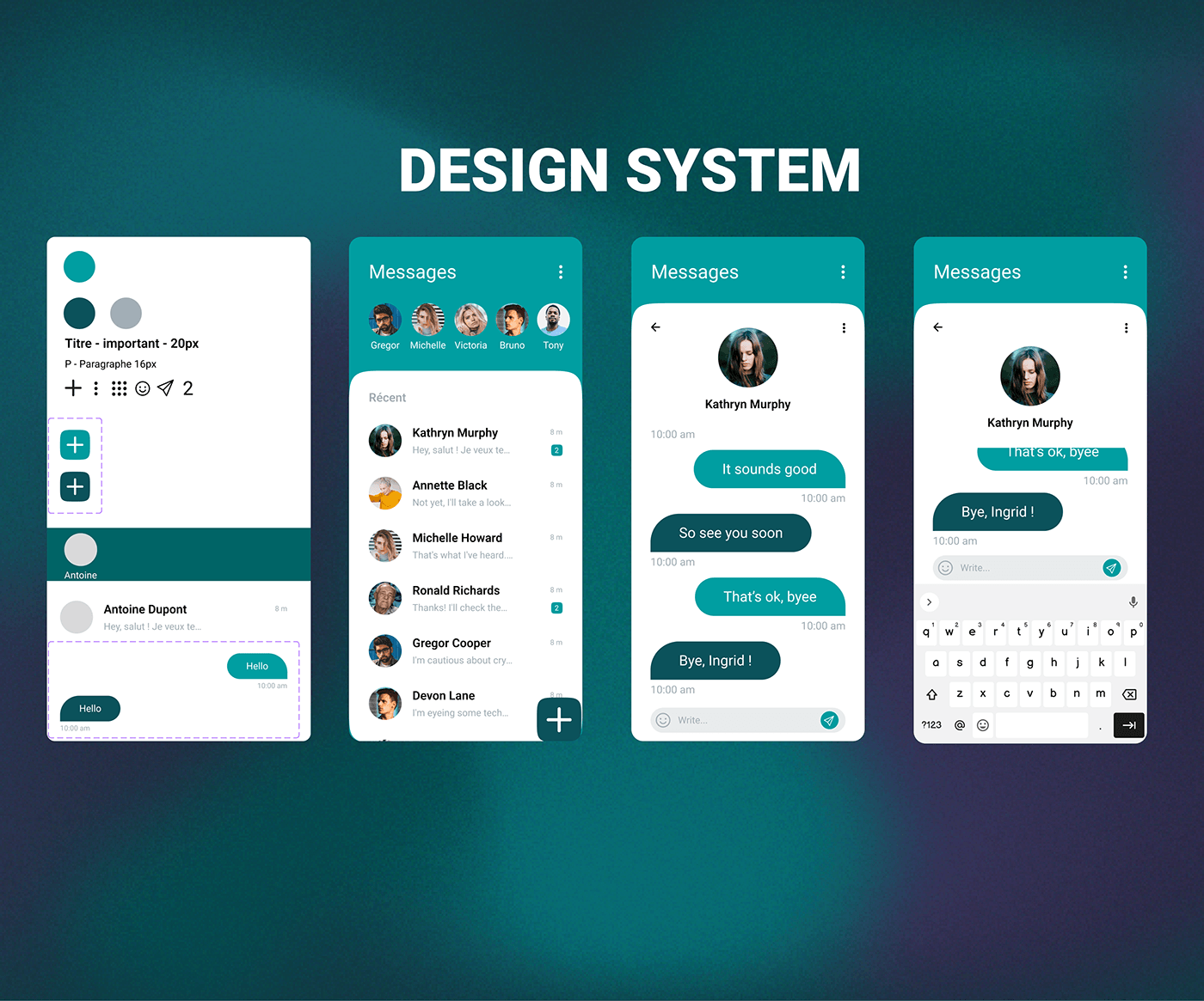 message app ui design user interface Figma Mobile app user experience UI/UX