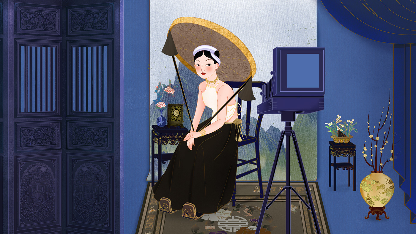 animation  Aodai Character design  ILLUSTRATION  motion graphics  portrait vietnam vietnamesewoman womenbeauty womenday