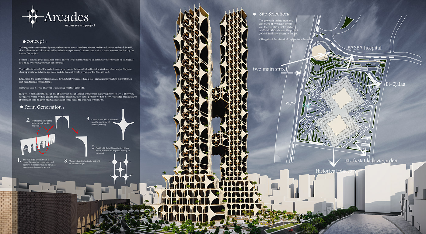 architecture CGI concept design Project Render tower visualization vray