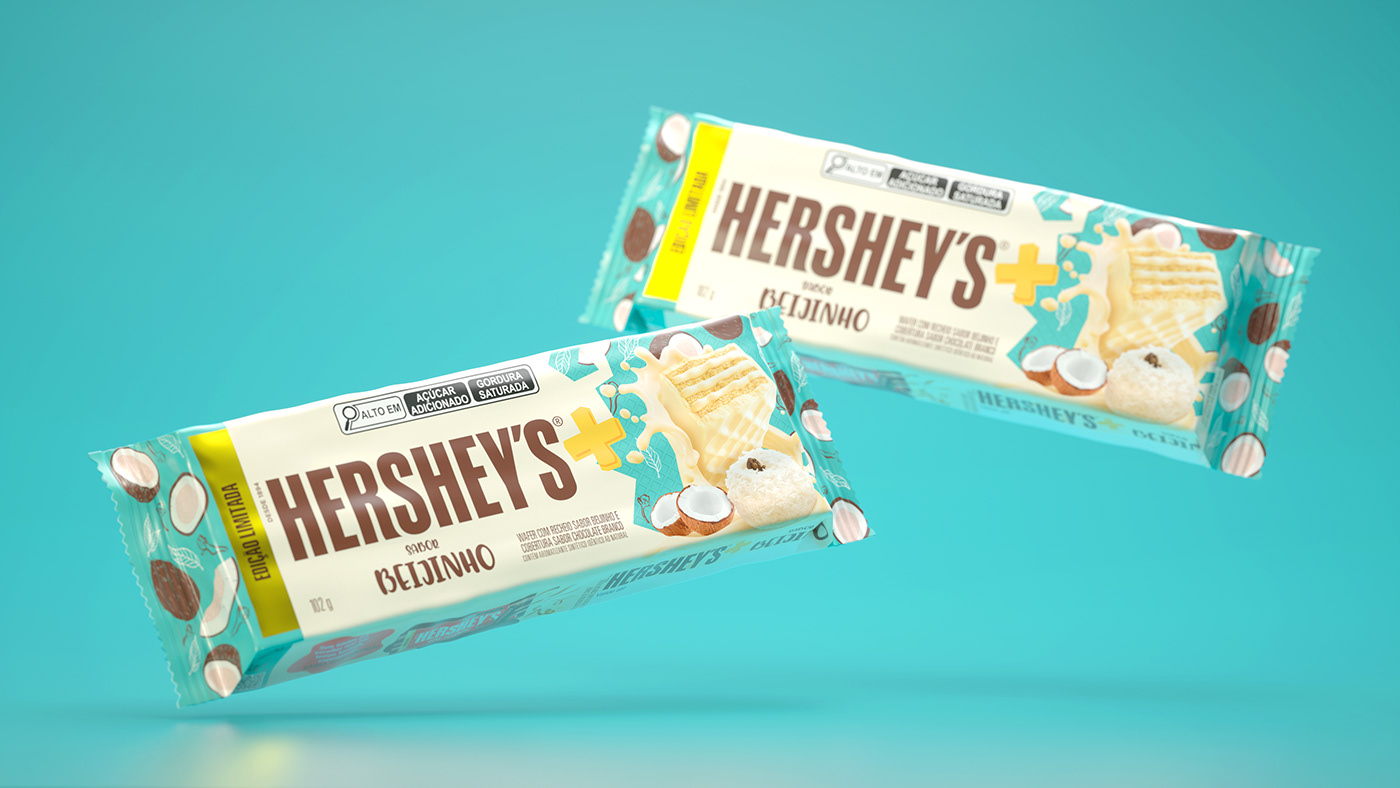 chocolate hershey's 3D Food  Candy retouching  modelling blender wafer Coconut