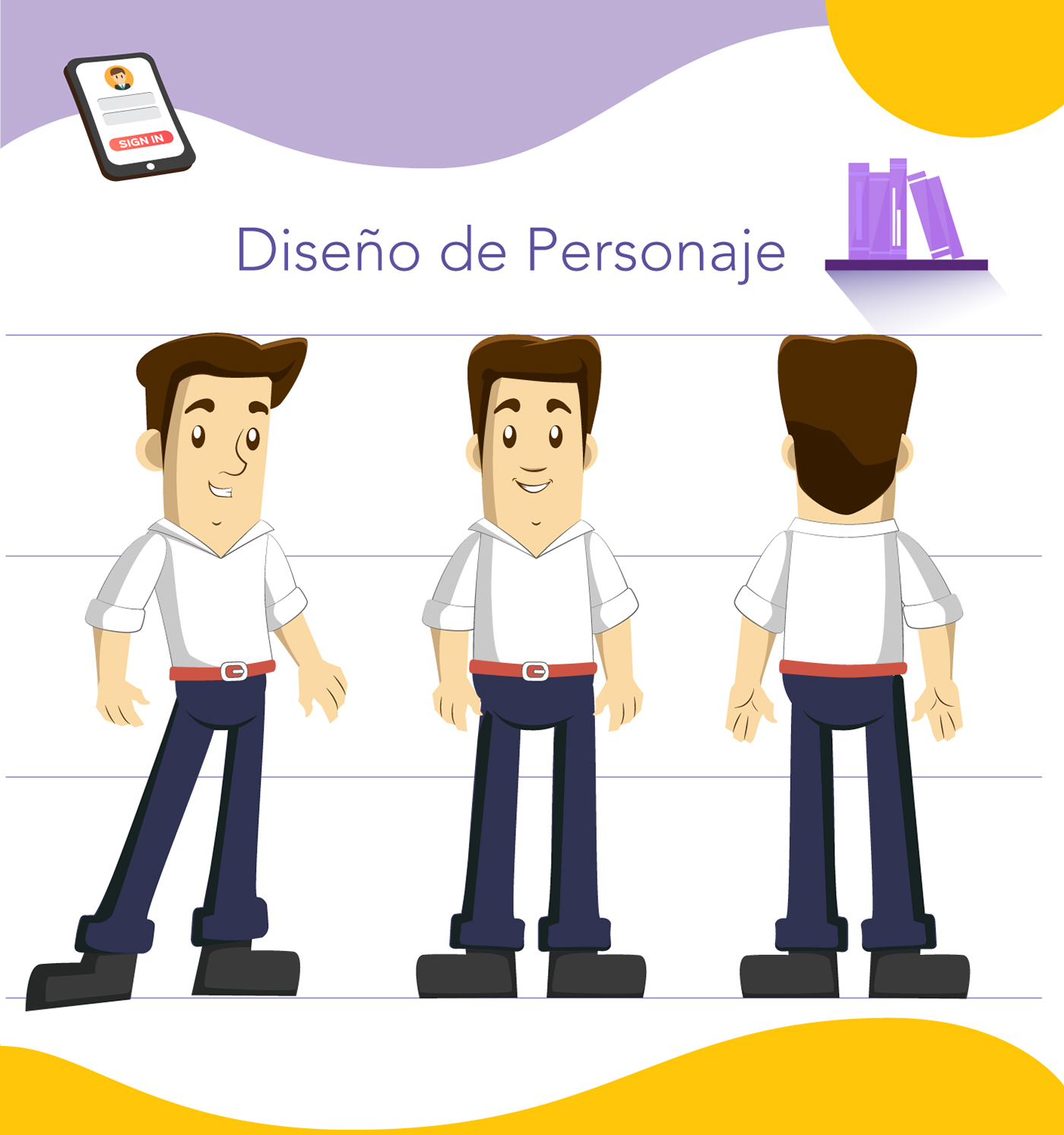 Celular cellphone tutorial animation  Character design 