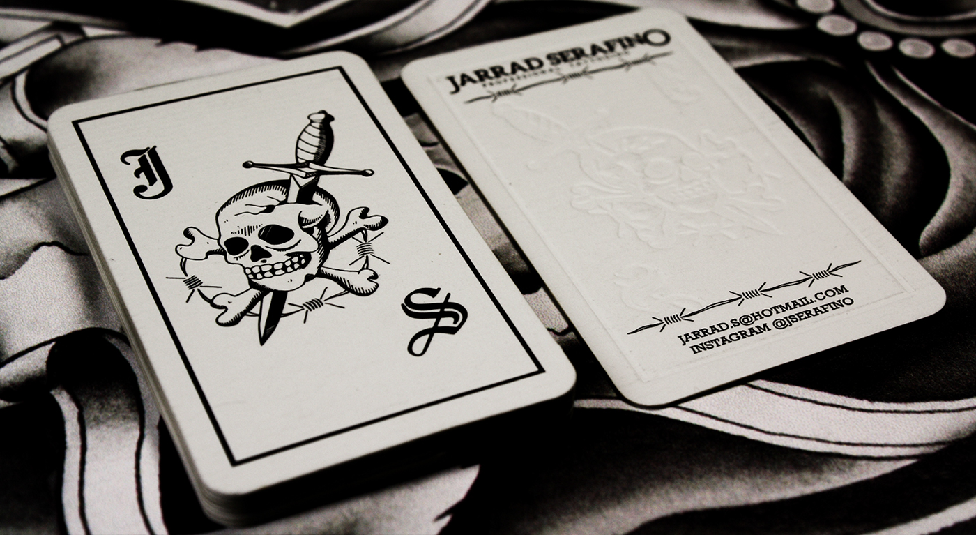 graphic design business card tattooing skull tattoo tarot