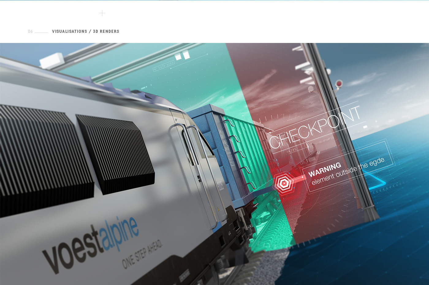 Voestalpine industry train video branding  Render Packshot visulasation 3D logo