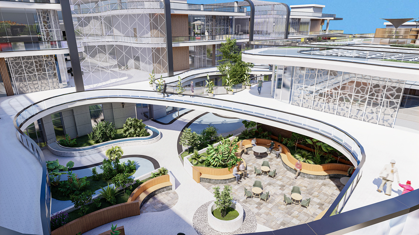 architecture Clinics design egypt gym health care Render visualization hospital mall