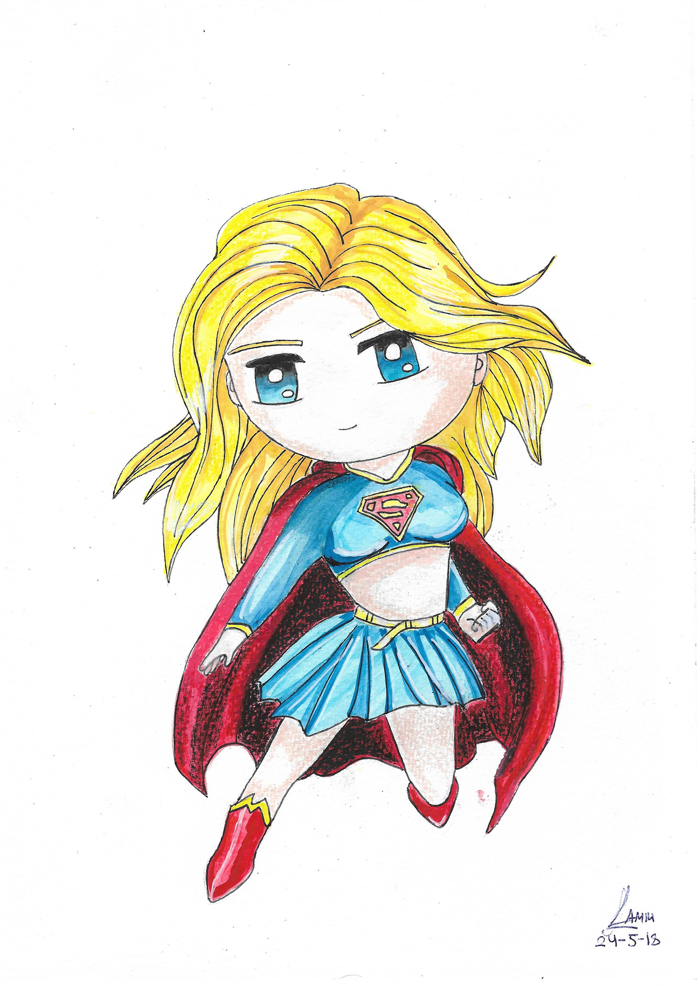 Supergirl superman comic kawaii superheroe poderes heroína
