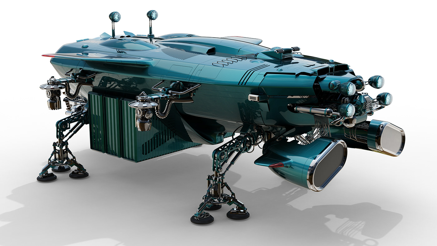 3d modeling concept keyshot Rhino Sci Fi Space  Vehicle Wentworth Institute wit