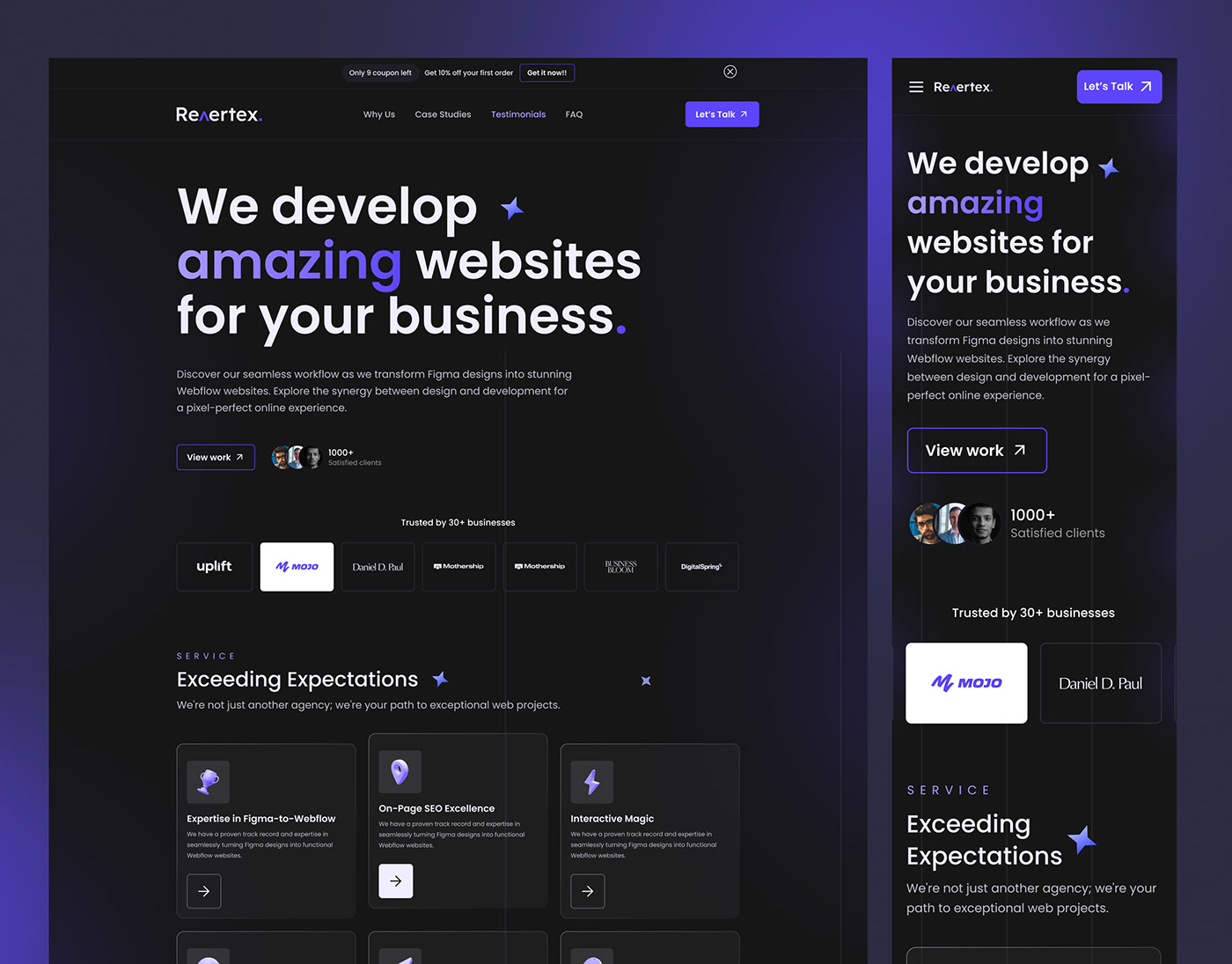 Website Design ui design UI/UX Web Design  responsive website Figma digital agency business corporate