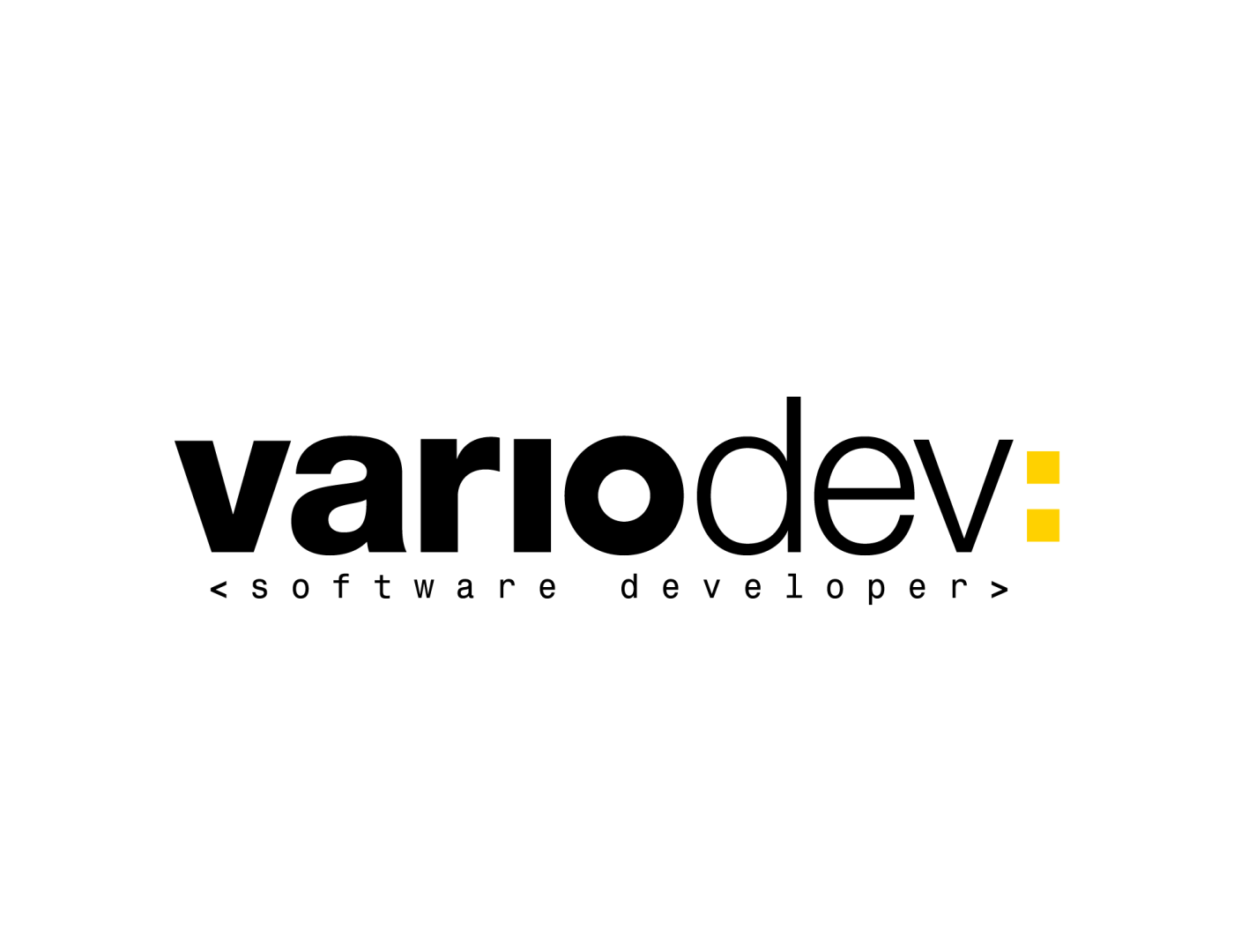 software developer developer logo Logo Design inspiration variodev minimal yellow helvetica
