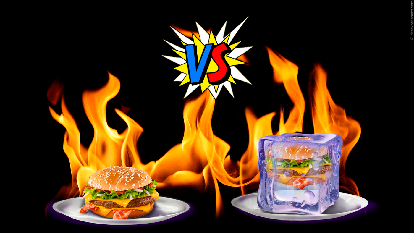 
I ran an ad for an ice burger versus a hot burger.
This is an illustration for the YouTube channel.