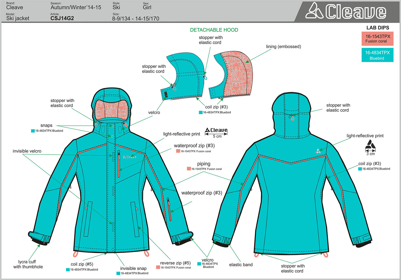 Ski clothes Outerwear sketches FLATSKETCHES technicalsketches flat spec sketches Spec winter Wintersport sport sportclothes jacket pants accessories