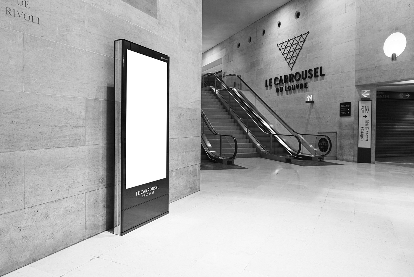 photo blackandwhite architecture louvre Paris black digital screen mall Shopping