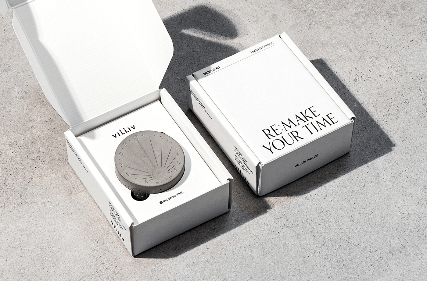 concrete concrete design graphic design  Incense package Packaging product design  typography   visual identity