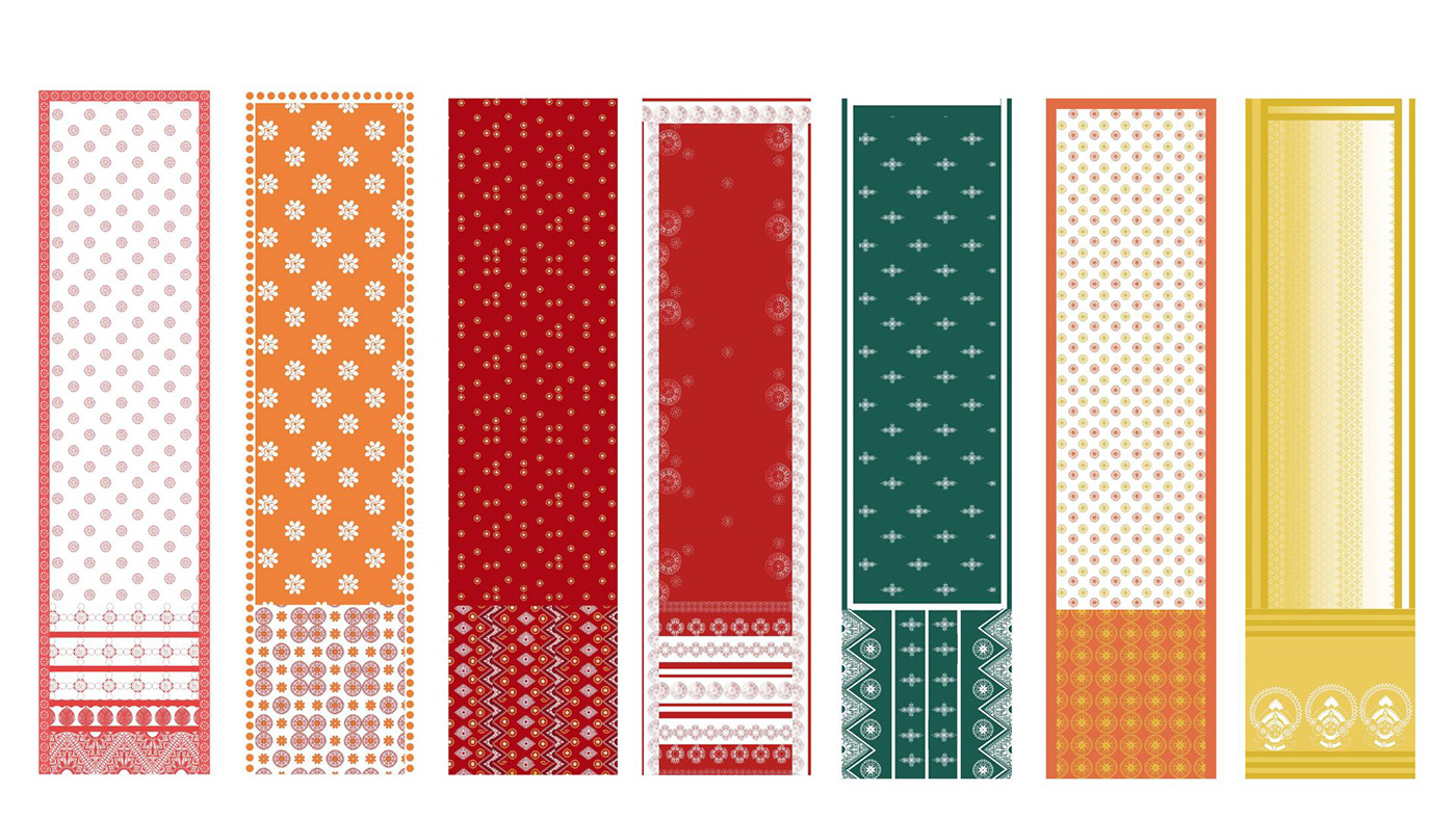 Sarees print print design  textile textile design  pattern pattern design  NIFT printmaking pattern making