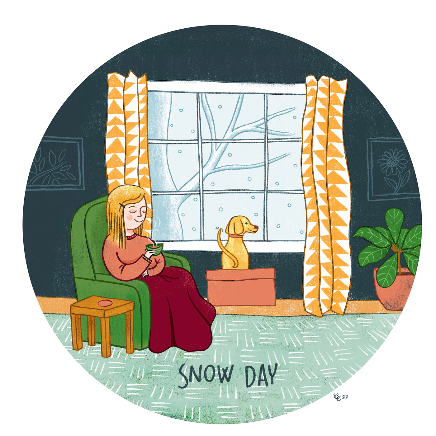 cute illustration digital illustration Editorial Illustration narrative illustration Snow Day Storytelling Illustration whimsical winter