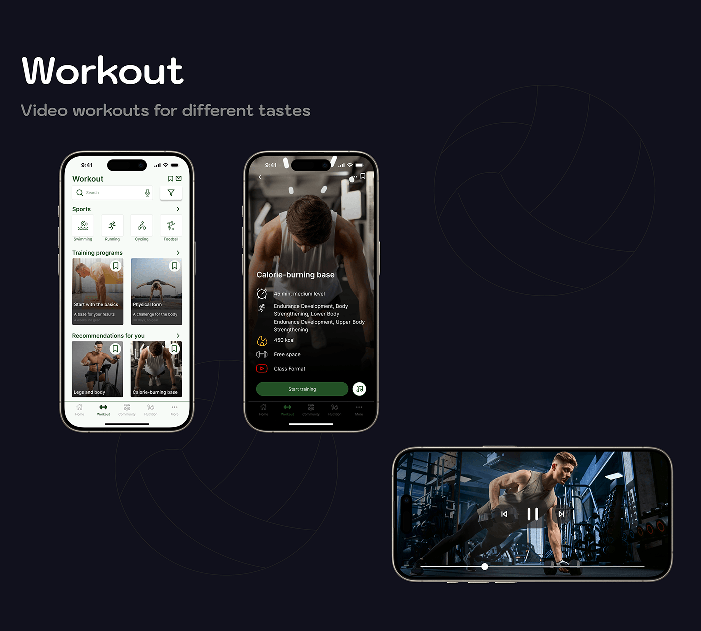 Mobile app sports fitness Health community ux/ui app design mobile workout training