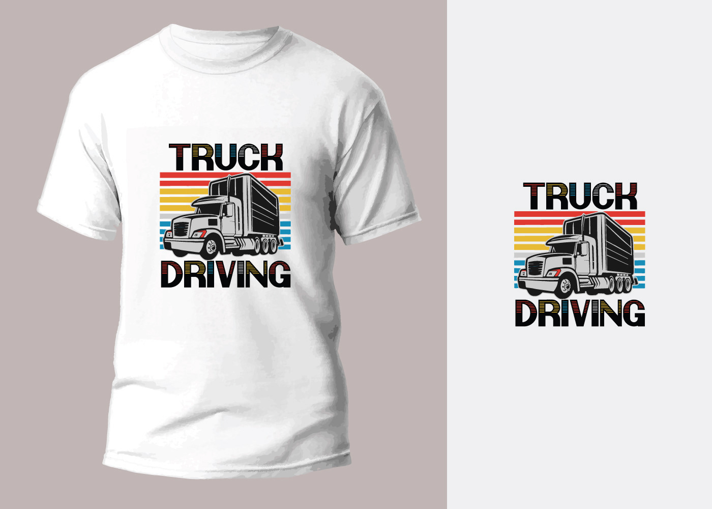 truck driving t-shirt design