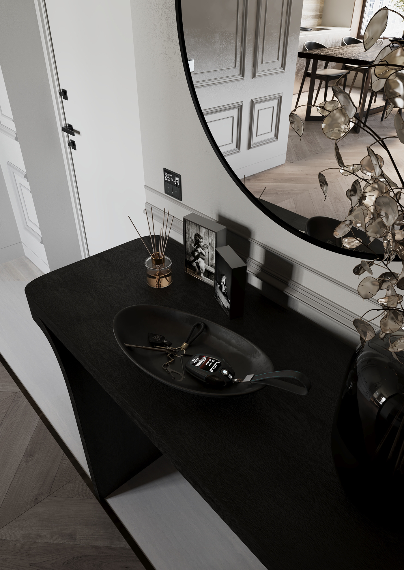 neo classic interior design  Render visualization Minimalism Interior living room apartment