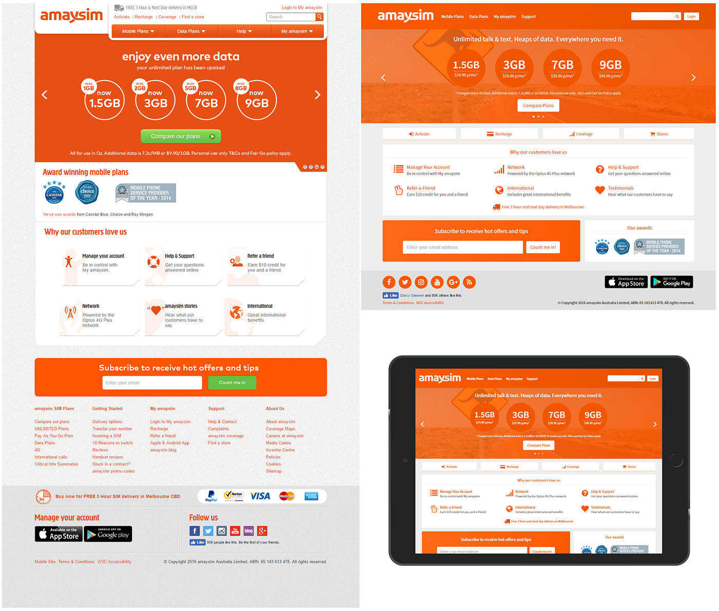 redesign concept homepage carrier phone Web design
