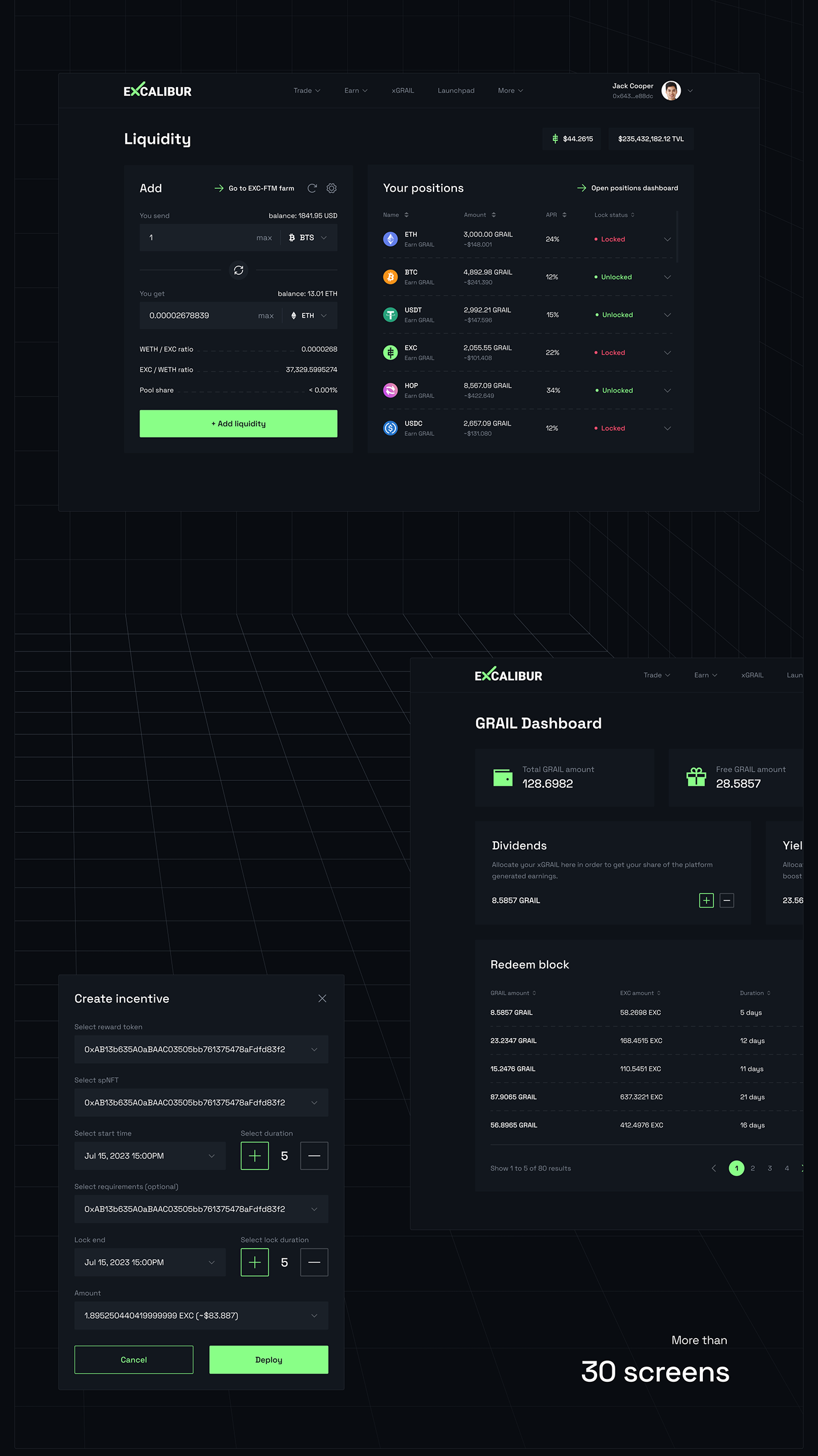 dashboard web app SAAS landing Investments crypto UX UI