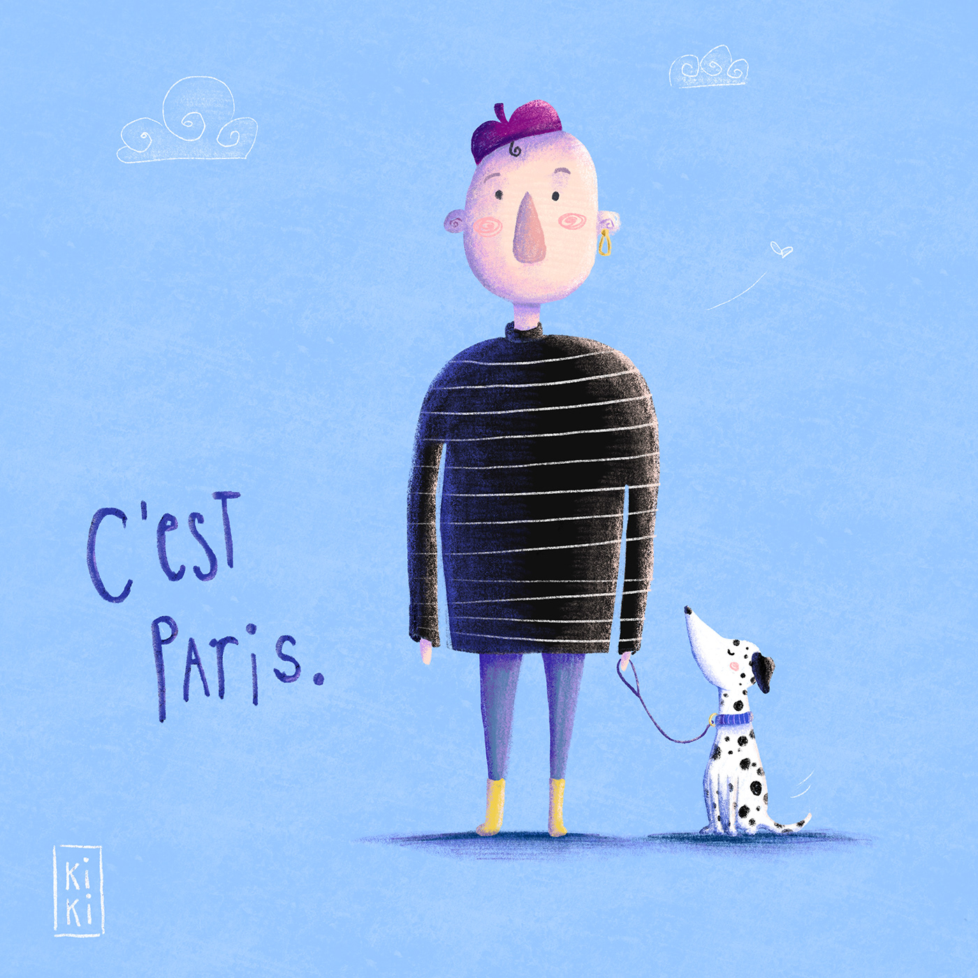 artwork Character design  children childrenbook digital dog Drawing  ILLUSTRATION  Paris picturebook