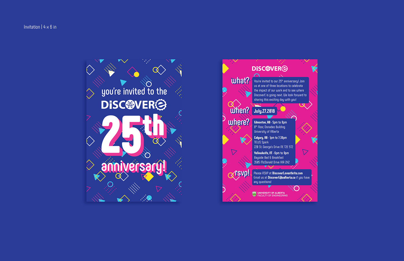 90's brand visual identity Discovere edmonton university of alberta Throwback 25th Anniversary Gala science