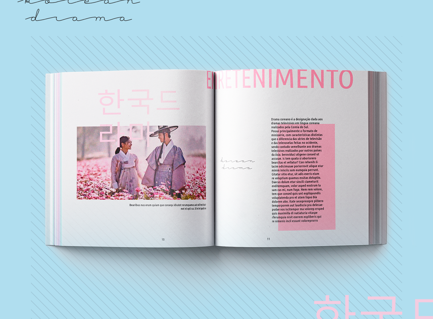 design editorial graphic design  k-pop korean Adobe InDesign Direção de arte design gráfico magazine revista