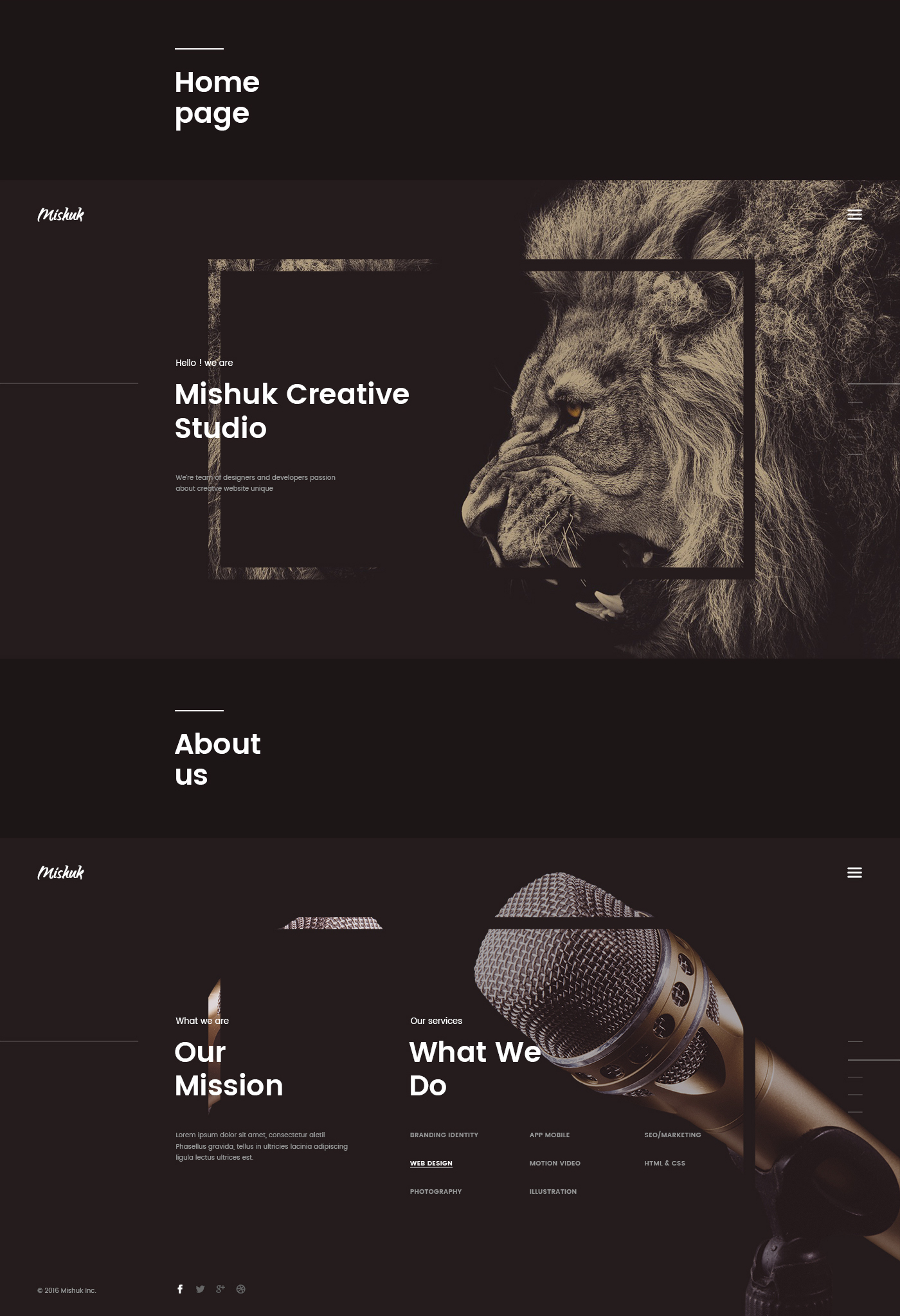 creative Unique site logancee psd lion Web design inspiration parallax