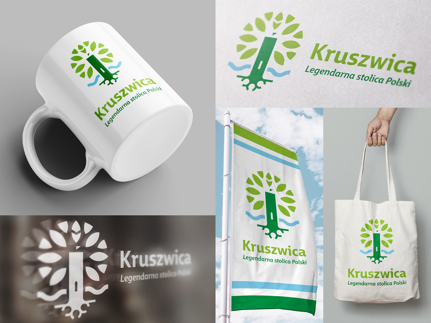 green heritage identity kruszwica logo Nature tower town Tree 