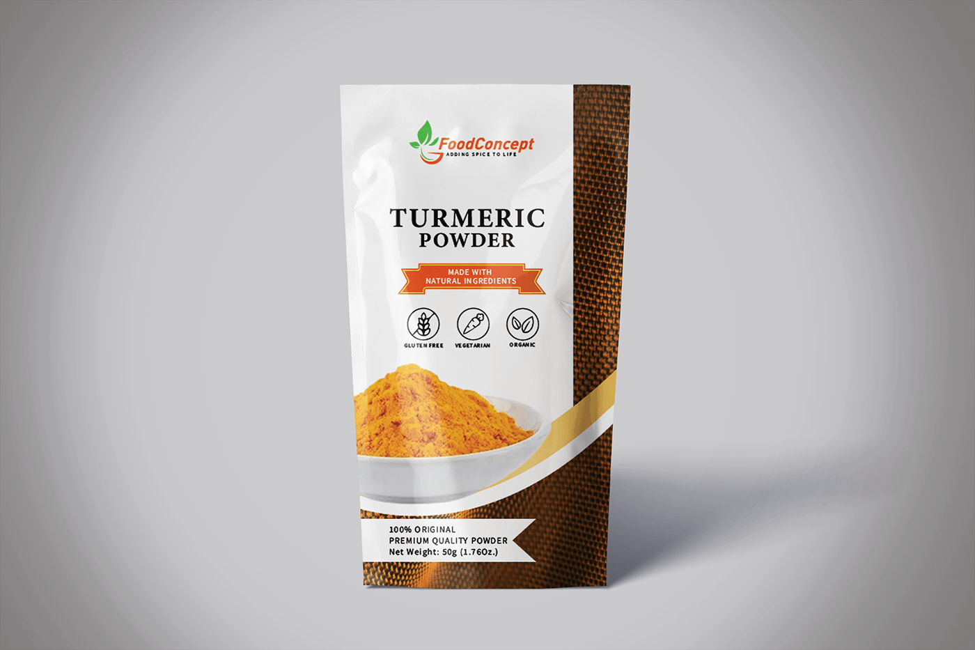 spices pouch packaging design 3D pakaging pepper turmeric powder package Packaging