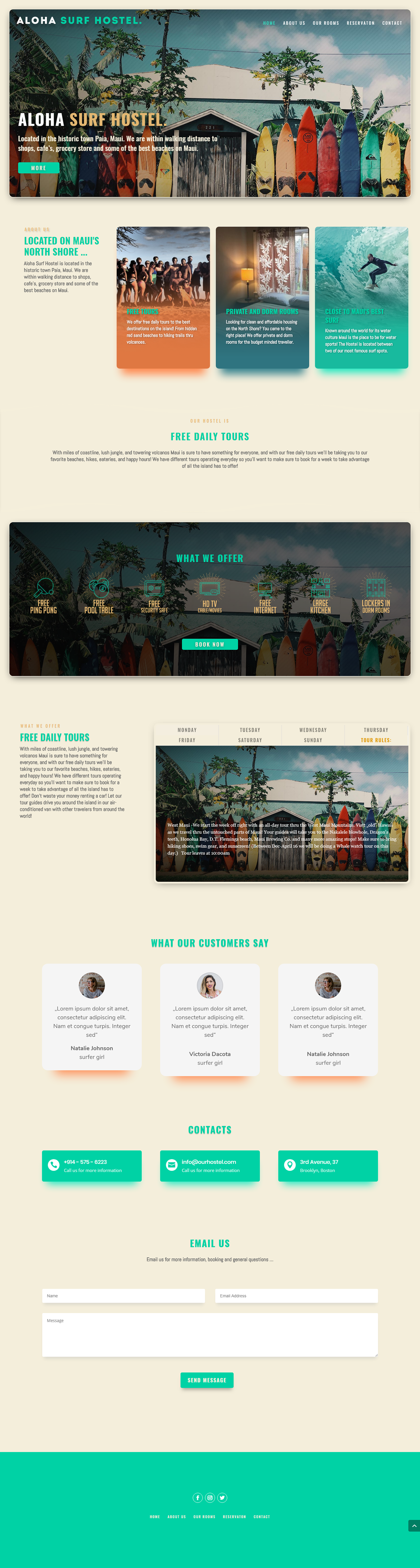 Web Design  webdesig UX UI UI wordpress divi ElegantThemes hotel Surf