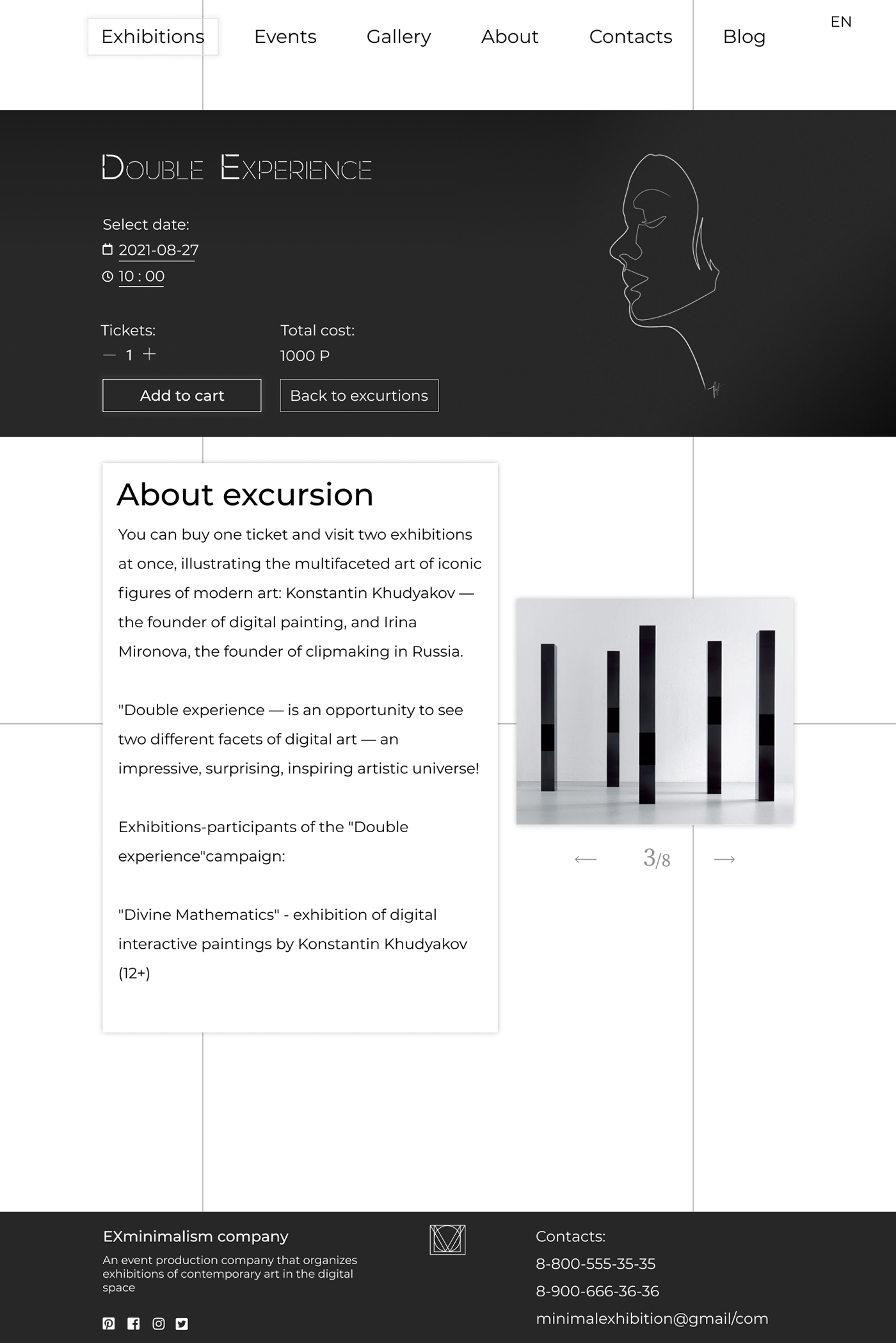 design Exhibition  minimal Practice site UI ux ux/ui Web yandex