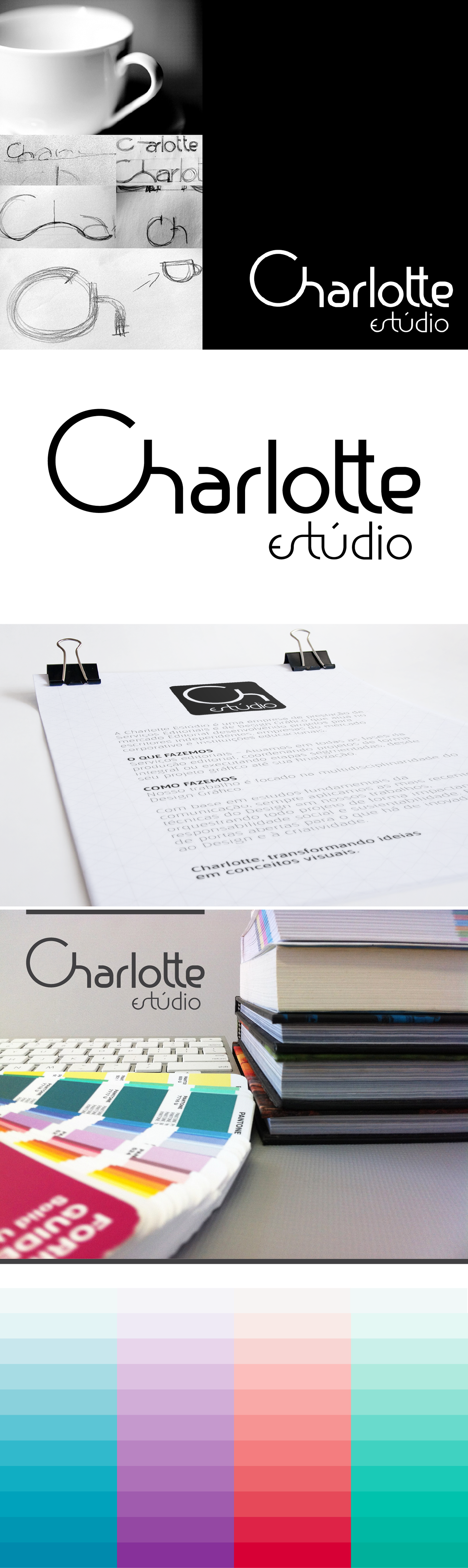 Charlotte Estúdio identidade visual tipografia marca logo