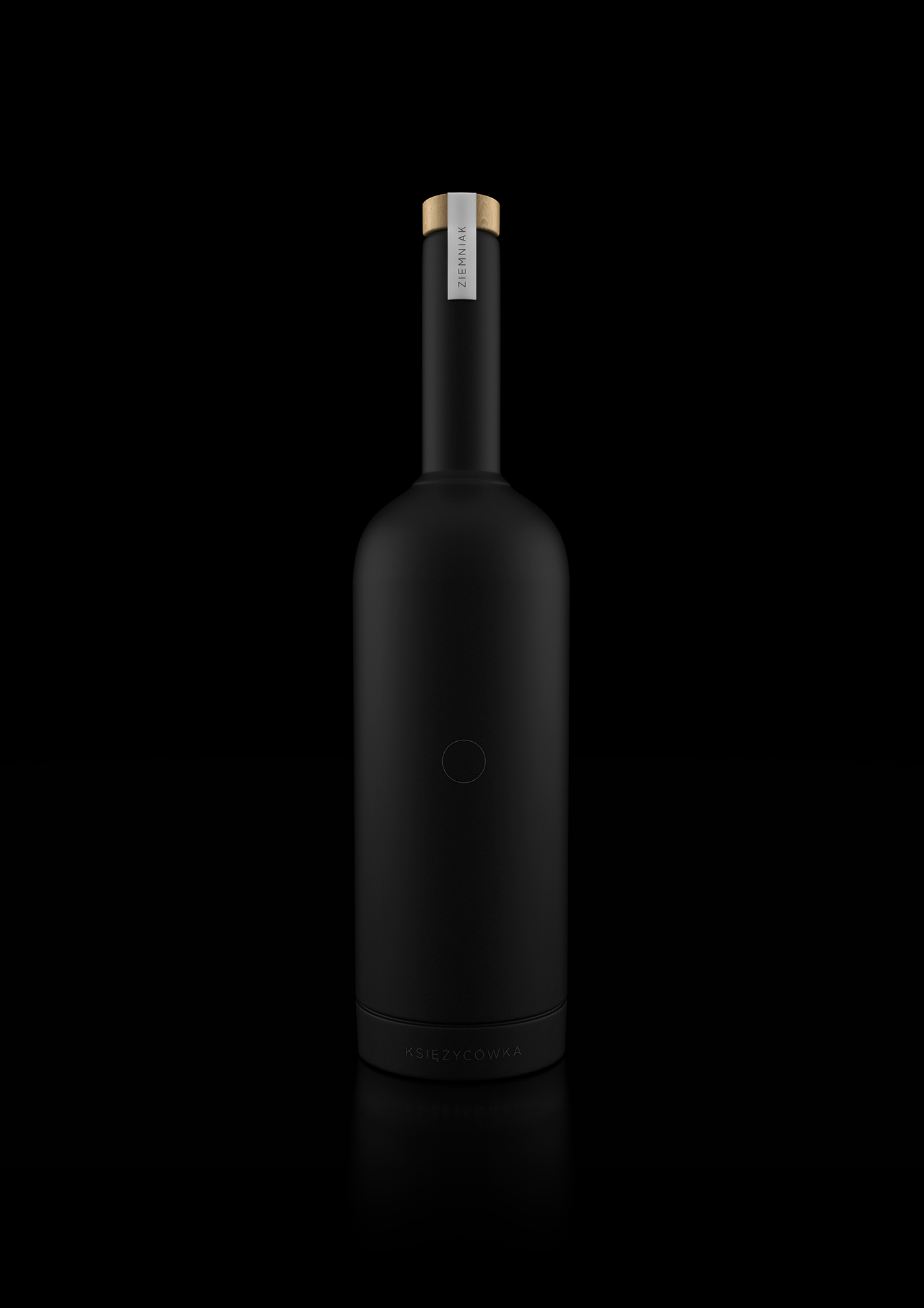 ksiezycowka Moonshine Vodka bimber samogon bottle wine package potato moon alkohol Minimalism minimalist 3D vray