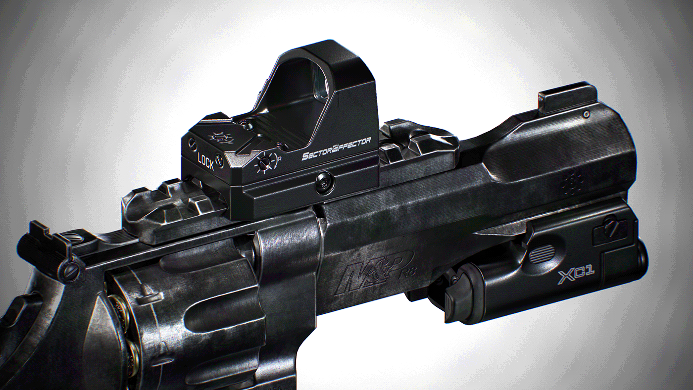 Weapon Gun 3D blender modeling texturing realistic game