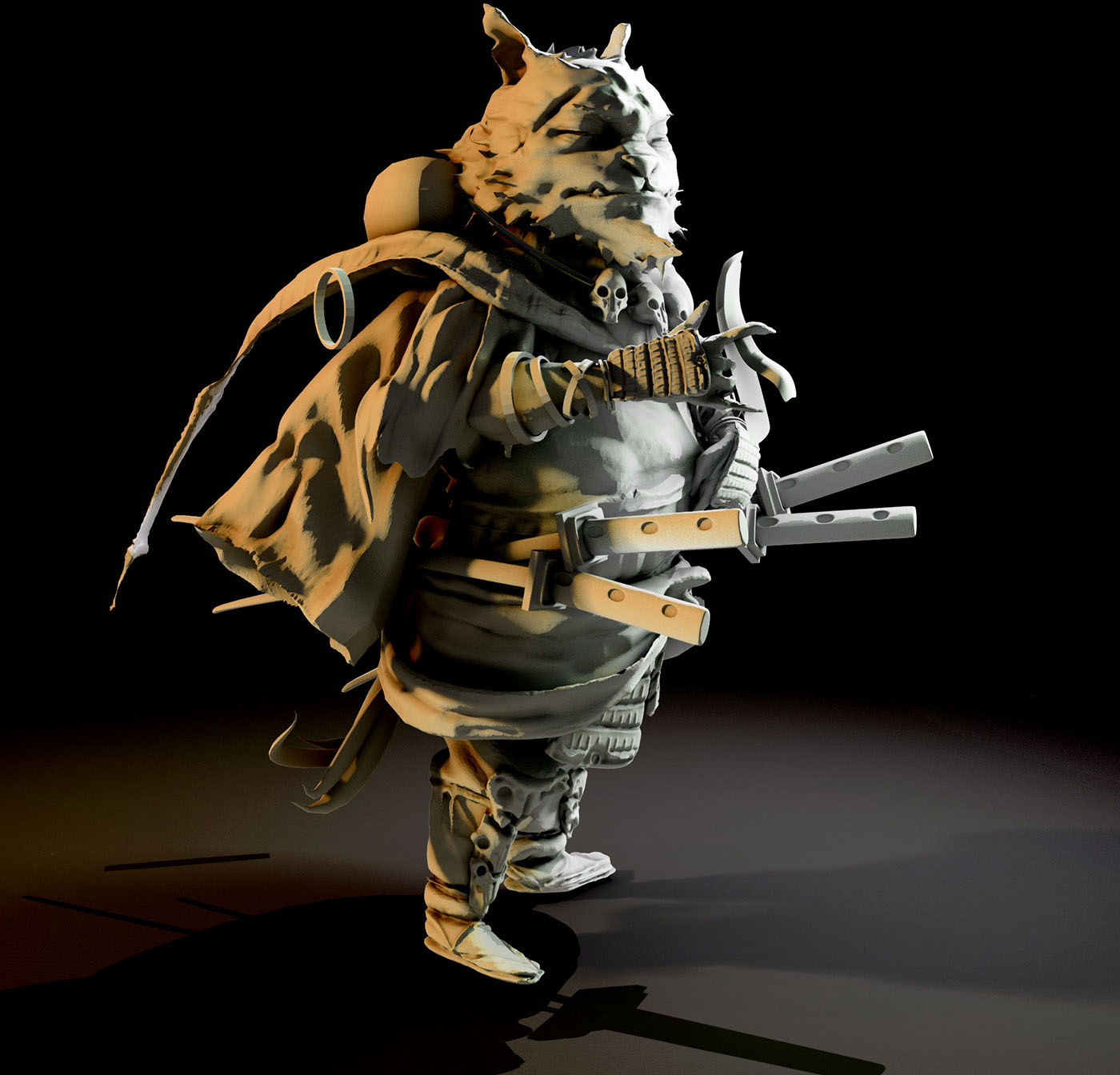 Sculpt 3D beast samurai kim jung gi Character design Character design  game art
