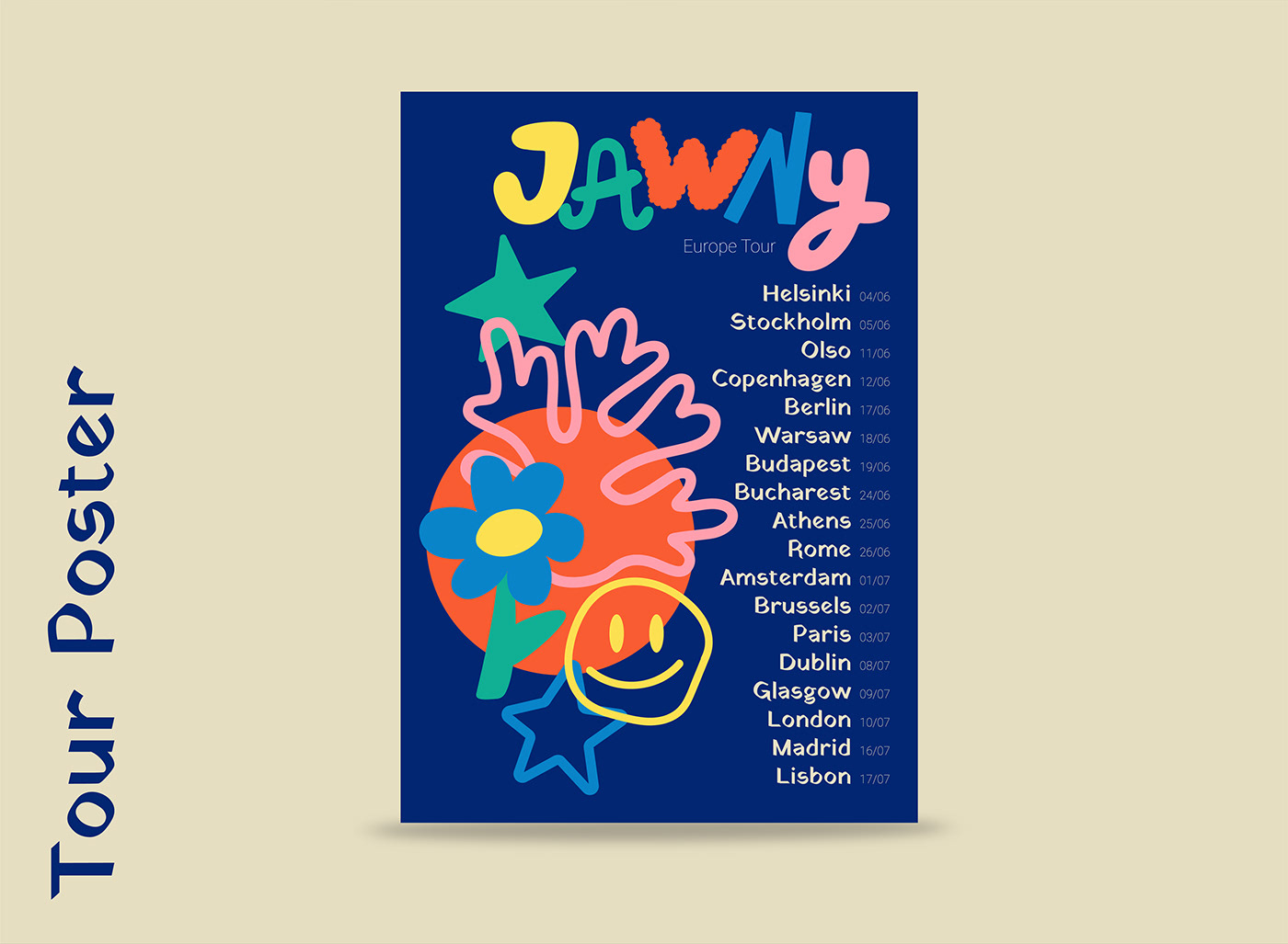 Album color colorful cover ILLUSTRATION  indie jawny Merch music poster