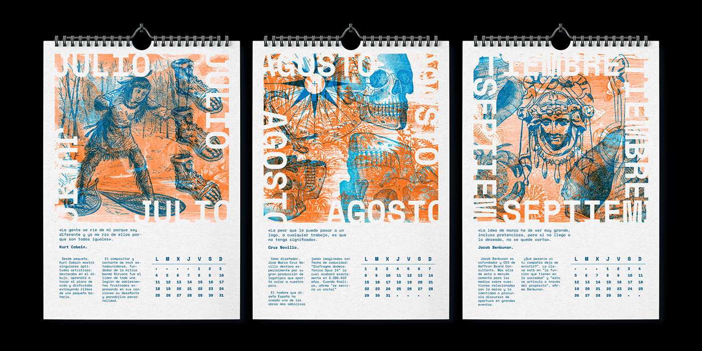 brand identity calendar calendar design calendario editorial Layout Logo Design Packaging